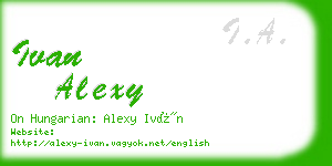 ivan alexy business card